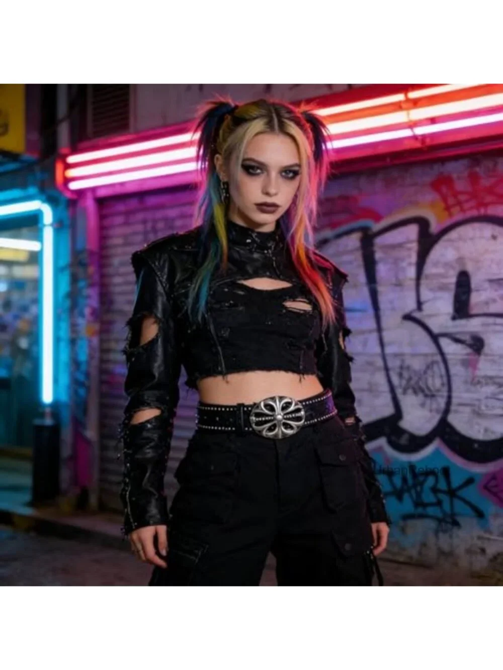Studded PU Leather Belt for Y2K Gothic Punk Western Outfits